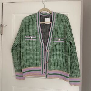 Green and Pink Cardigan